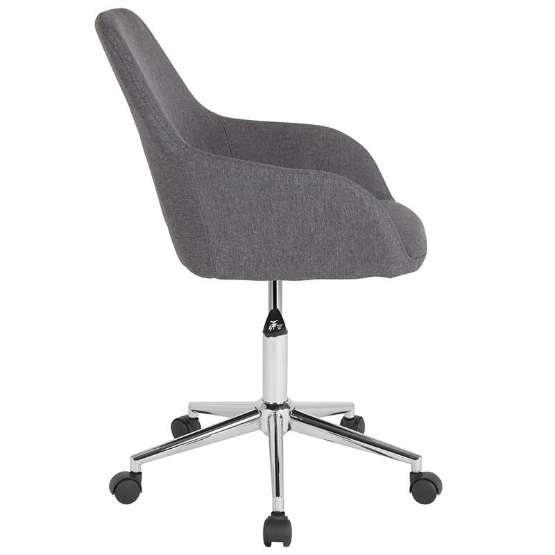 Cortana Home And Office Mid-Back Chair In Dark Gray Fabric By Flash Furniture | Office Chairs | Modishstore - 2