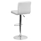 Contemporary White Quilted Vinyl Adjustable Height Barstool With Chrome Base By Flash Furniture | Bar Stools | Modishstore - 3