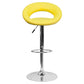 Contemporary Yellow Vinyl Rounded Orbit-Style Back Adjustable Height Barstool With Chrome Base By Flash Furniture | Bar Stools | Modishstore - 4