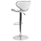 Contemporary Cozy Mid-Back White Vinyl Adjustable Height Barstool With Chrome Base By Flash Furniture | Bar Stools | Modishstore - 3