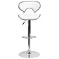 Contemporary Cozy Mid-Back White Vinyl Adjustable Height Barstool With Chrome Base By Flash Furniture | Bar Stools | Modishstore - 4