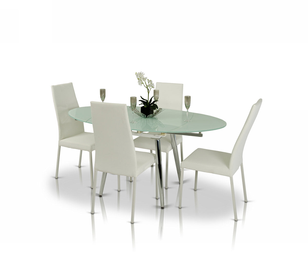 Modrest Brunch Modern White Extendable Dining Table-3