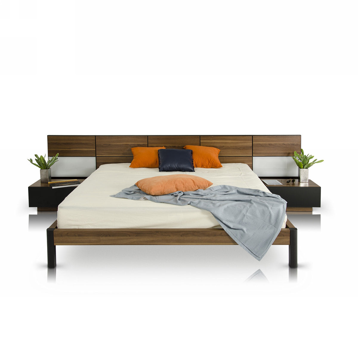 Modrest Rondo Modern Bed with Nightstands | Modishstore | Beds