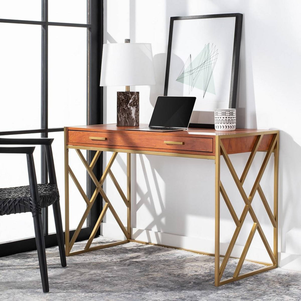 Safavieh Elaine 1 Drawer Desk | Desks | Modishstore - 7