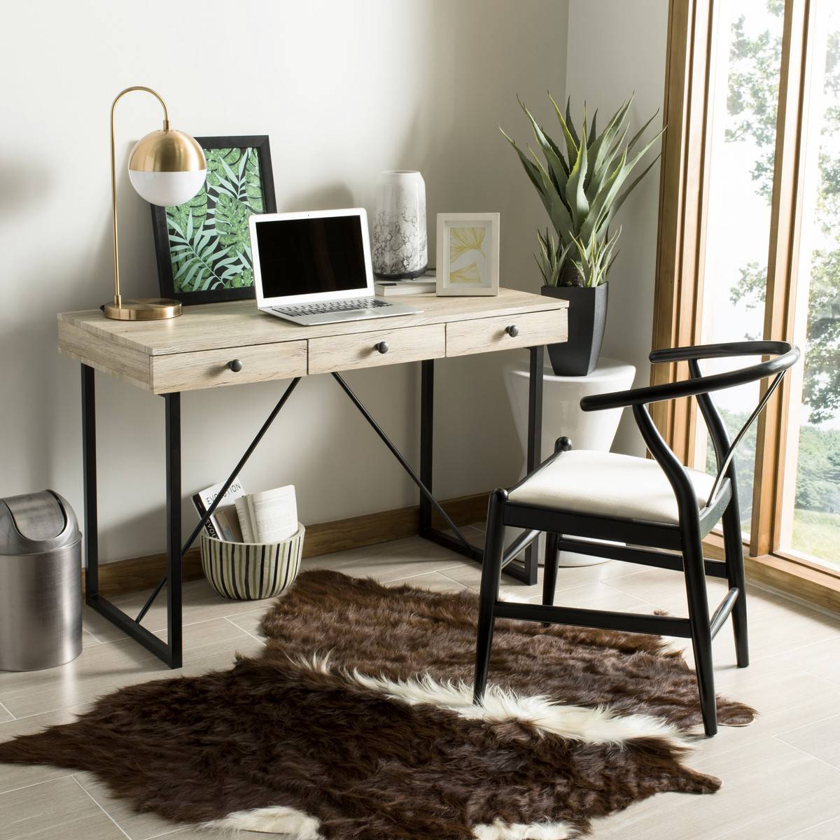 Safavieh Hilton 3 Drawer Desk | Desks |  Modishstore  - 2