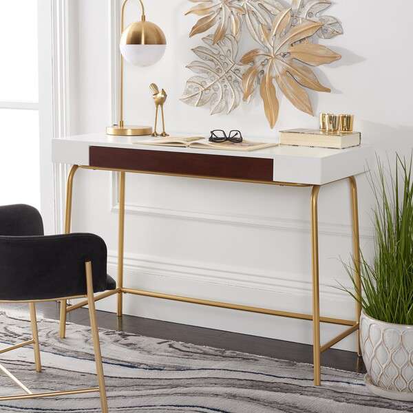 Safavieh Nola 1 Drawer Desk - White | Desks | Modishstore - 4