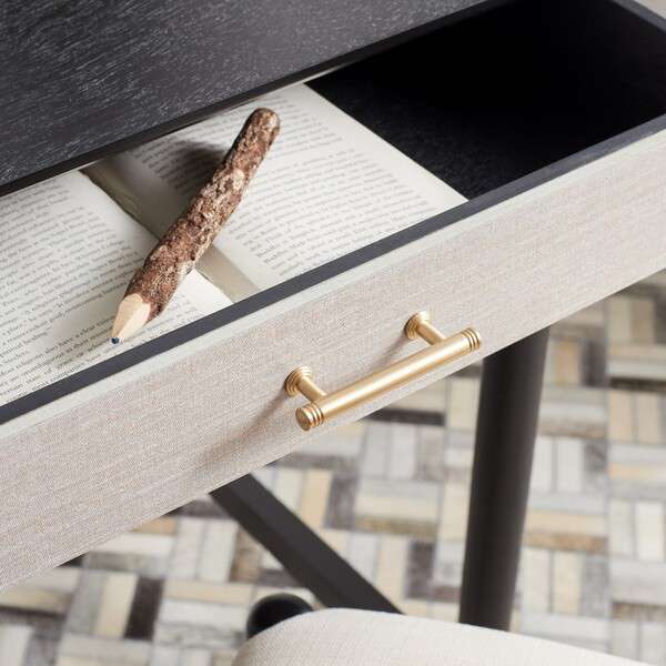 Safavieh Takita 2 Drawer 2 Tone Desk - Black With Natural Drawer Color | Desks | Modishstore - 2