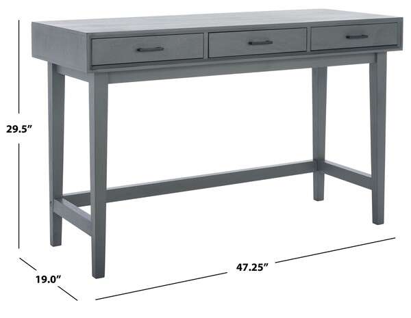 Safavieh Hawthorn 3 Drawer Desk - Distressed Gray | Desks | Modishstore - 4