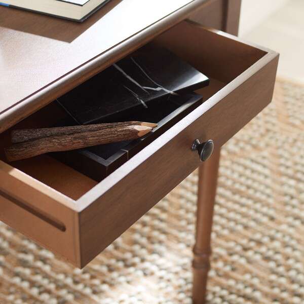 Safavieh Arina 1 Drawer Desk - Brown | Desks | Modishstore - 3
