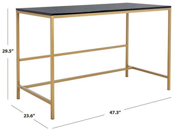 Safavieh Nova Glossy Wooden Desk - Black Top | Desks | Modishstore - 4