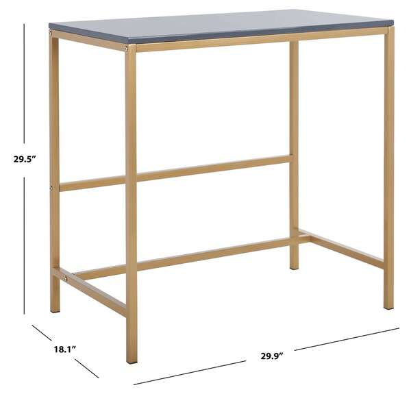 Safavieh Viv Glossy Wooden Desk - Light Gray | Desks | Modishstore - 4