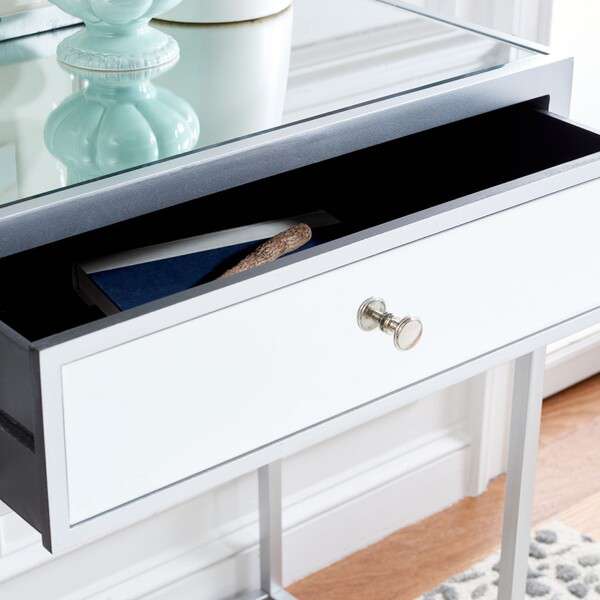 Safavieh Aster 2 Drawer Mirrored Desk - Silver | Desks | Modishstore - 2