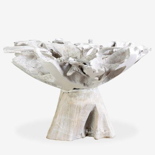 Natura Plantation Teakwood 47" Dining Table W/O Glass top in White by Jeffan | Dining Tables | Modishstore - 5