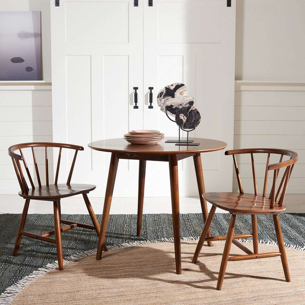 Safavieh Lovell Folding Round Dining Table - Walnut | Dining Tables | Modishstore - 4