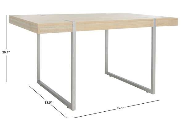 Safavieh Cael Dining Table - Sand With Silver | Dining Tables | Modishstore - 4