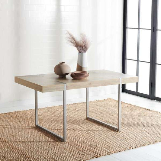 Safavieh Cael Dining Table - Sand With Silver | Dining Tables | Modishstore