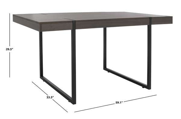 Safavieh Cael Dining Table - Charcoal | Dining Tables | Modishstore - 4