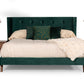 Nova Domus Durango Modern Green Fabric & Walnut Bed | Beds | Modishstore - 3