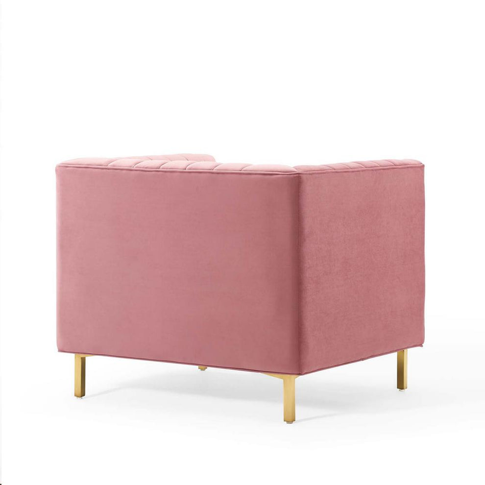 Modway Shift Channel Tufted Performance Velvet Armchair - EEI-4130 | Armchairs | Modishstore - 4