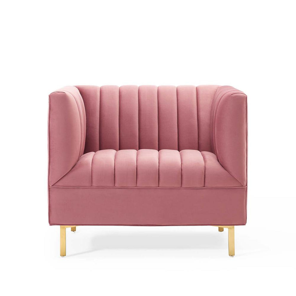 Modway Shift Channel Tufted Performance Velvet Armchair - EEI-4130 | Armchairs | Modishstore - 3