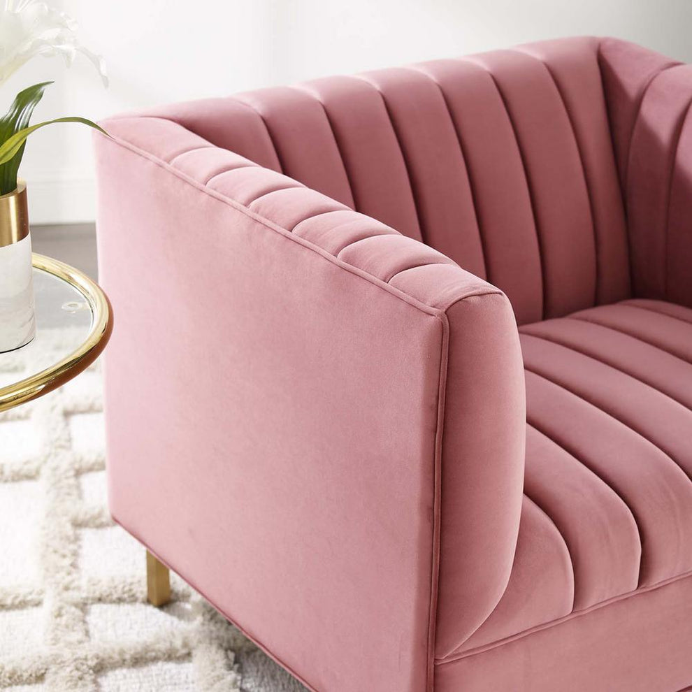 Modway Shift Channel Tufted Performance Velvet Armchair - EEI-4130 | Armchairs | Modishstore - 2