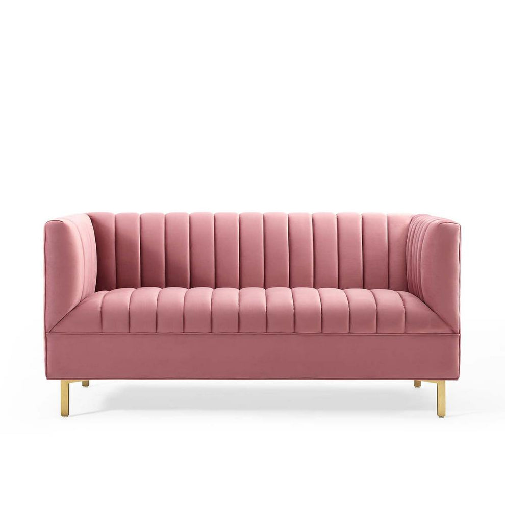 Modway Shift Channel Tufted Performance Velvet Loveseat - EEI-4131 | Loveseats | Modishstore - 4
