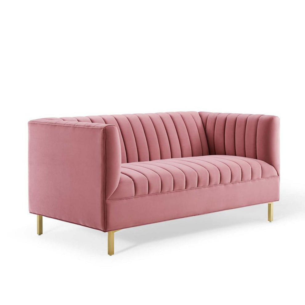 Modway Shift Channel Tufted Performance Velvet Loveseat - EEI-4131 | Loveseats | Modishstore - 6