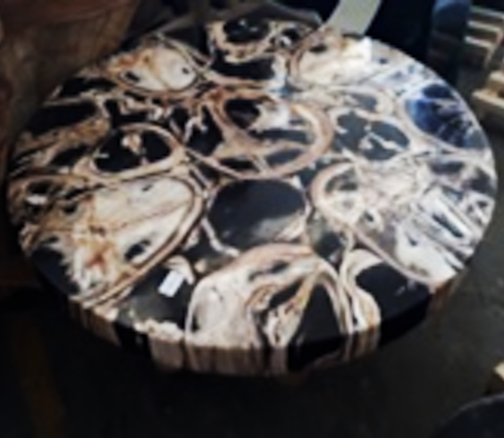 Petrified Mosaic Coffee Table Top Ebony- PF3004 | Petrified Wood Slabs | Modishstore - 3