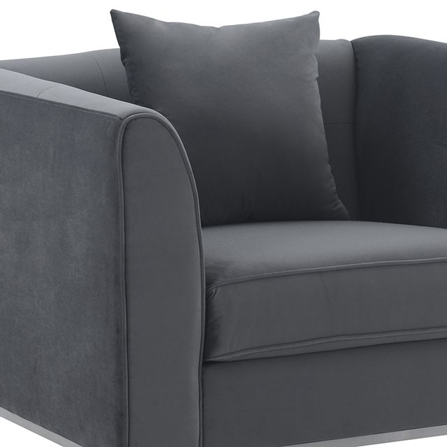 Everest 2 Piece Gray Fabric Upholstered Sofa & Chair Set By Armen Living | Sofas |  Modishstore  - 3