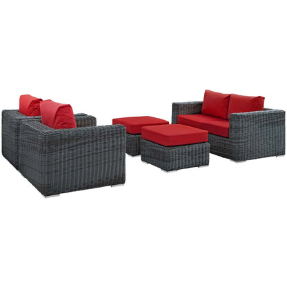 Modway Summon 5 Piece Outdoor Patio Sunbrella Sectional Set - EEI-1893 | Outdoor Sofas, Loveseats & Sectionals | Modishstore - 24