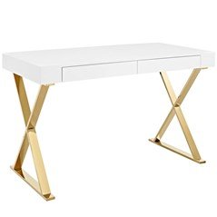 Modway Sector Office Desk in White Gold | Desks | Modishstore-4