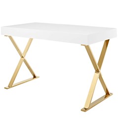 Modway Sector Office Desk in White Gold | Desks | Modishstore-2
