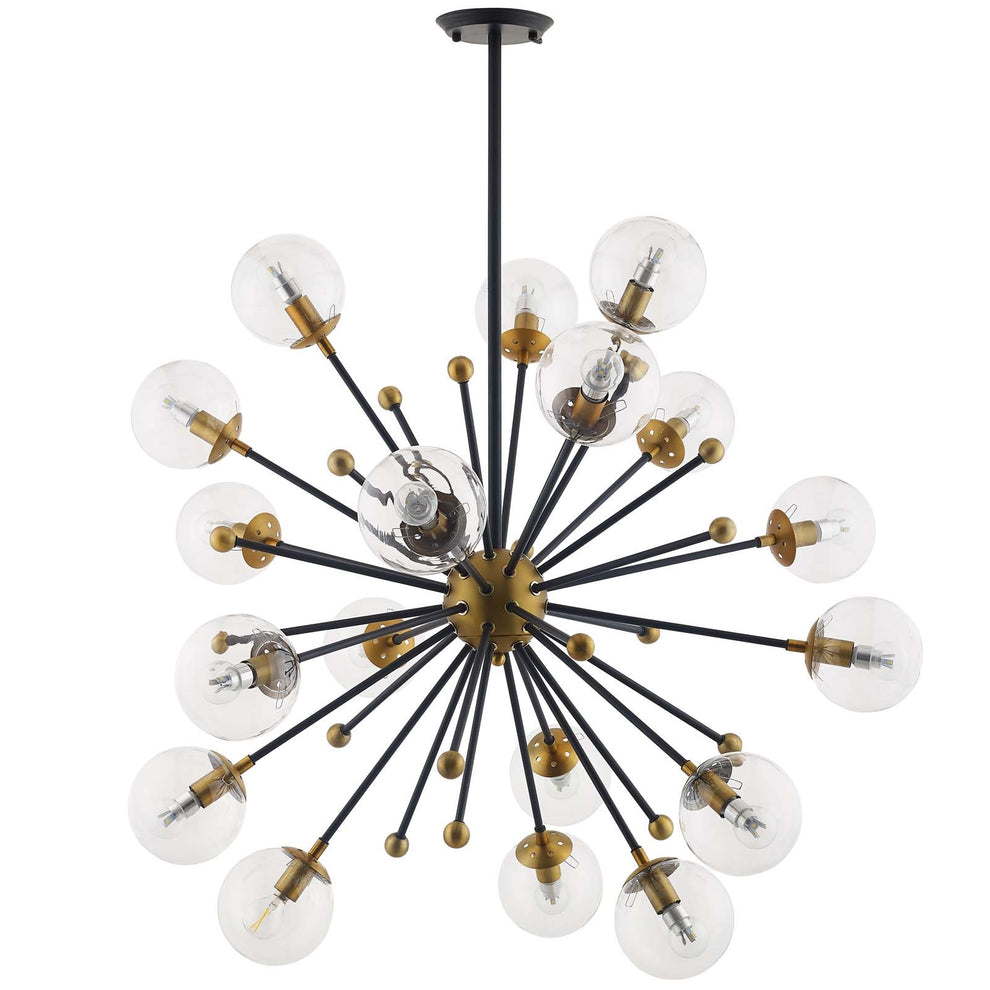 Constellation Clear Glass and Brass Ceiling Light Pendant Chandelier By Modway - EEI-3273 | Chandeliers | Modishstore - 2