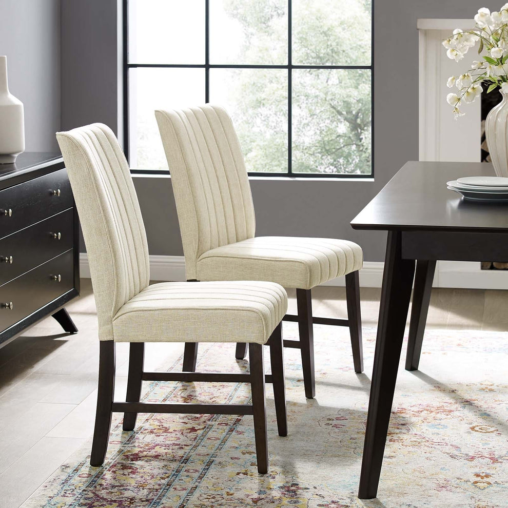 Modway Motivate Channel Tufted Upholstered Fabric Dining Chair Set of 2 - EEI-3333 | Dining Chairs | Modishstore - 1