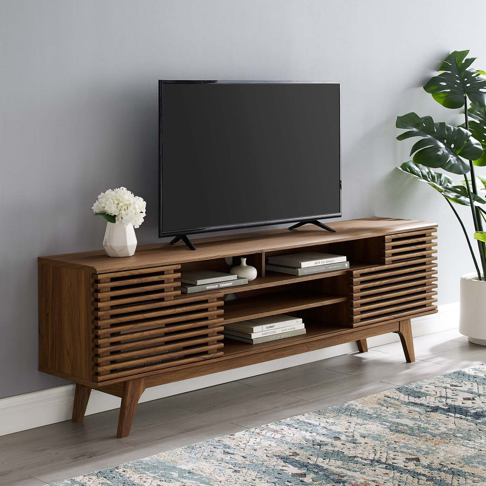 Modway Render 71" Media Console TV Stand in Walnut - EEI-3433 | TV Stands | Modishstore - 1