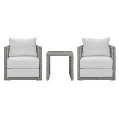 Aura 3 Piece Modern Outdoor Patio Wicker Rattan Set by Modway - EEI-3595 | Outdoor Chairs | Modishstore - 10