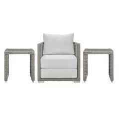 Modway Aura Three Piece Outdoor Patio Wicker Rattan Set - EEI-3597 | Outdoor Chairs | Modishstore - 11