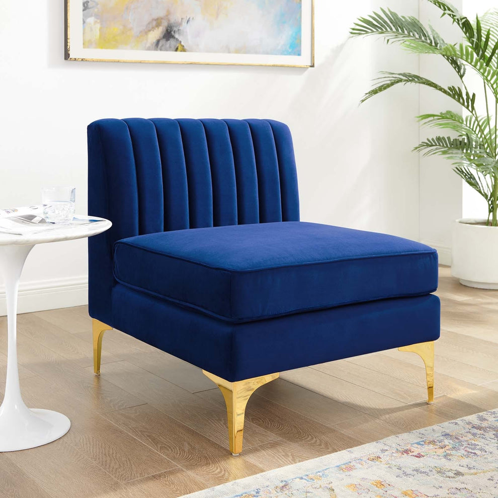 Modway Triumph Channel Tufted Performance Velvet Armless Chair - EEI-3984 | Accent Chairs | Modishstore - 6