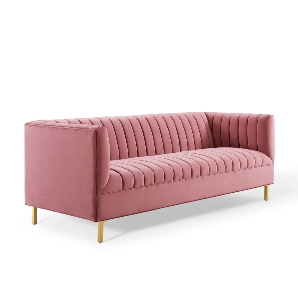Modway Shift Channel Tufted Performance Velvet Sofa - EEI-4132 | Sofas | Modishstore - 3