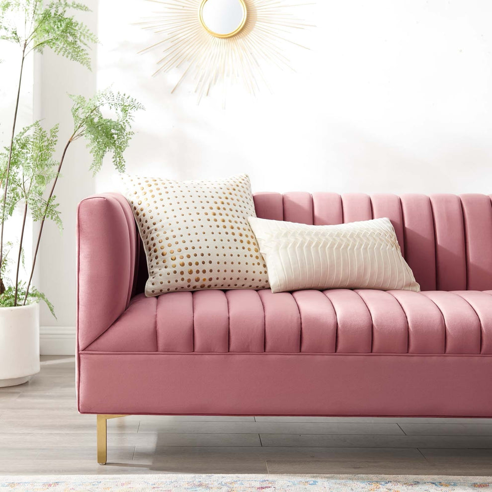 Modway Shift Channel Tufted Performance Velvet Sofa - EEI-4132 | Sofas | Modishstore - 2