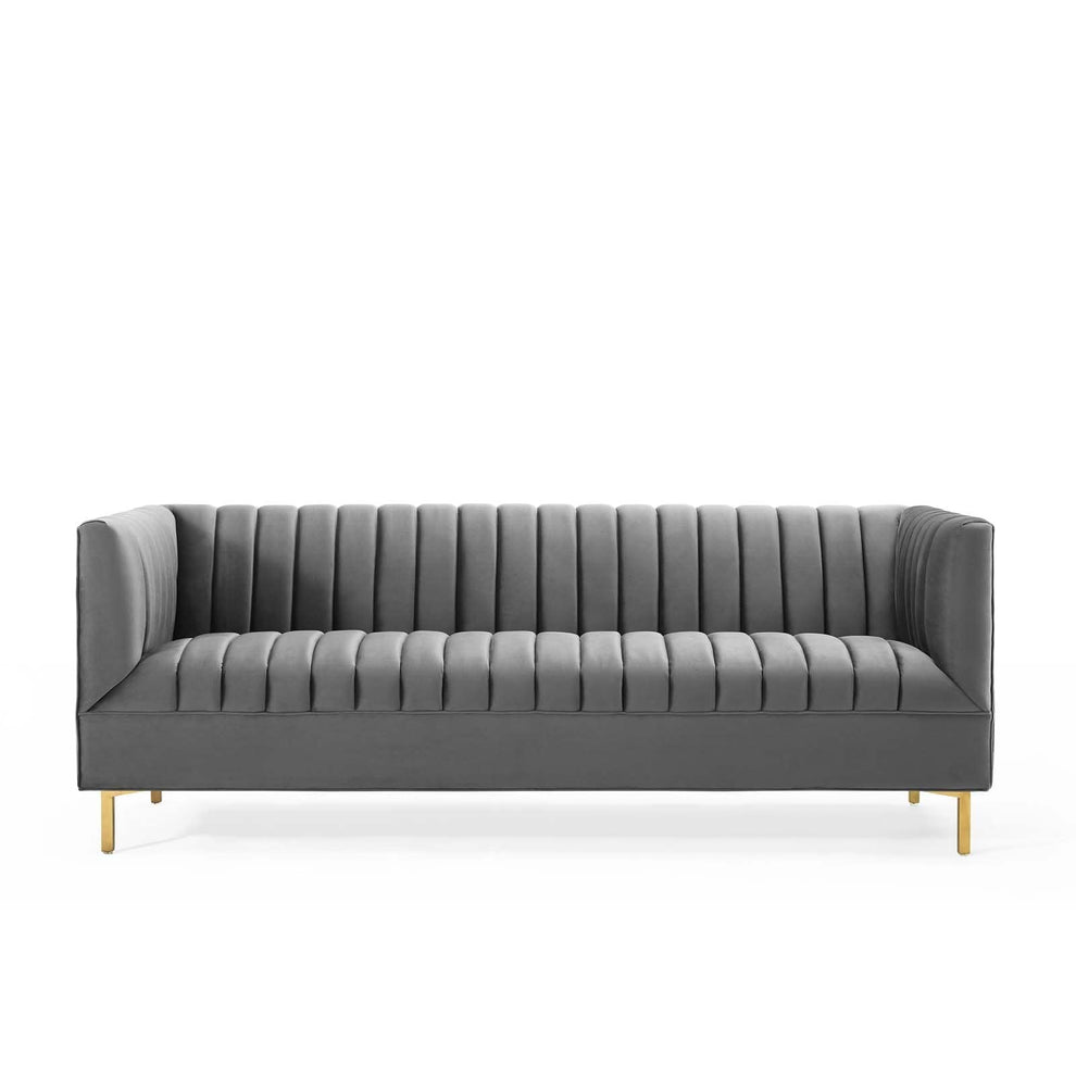 Modway Shift Channel Tufted Performance Velvet Sofa - EEI-4132 | Sofas | Modishstore - 13