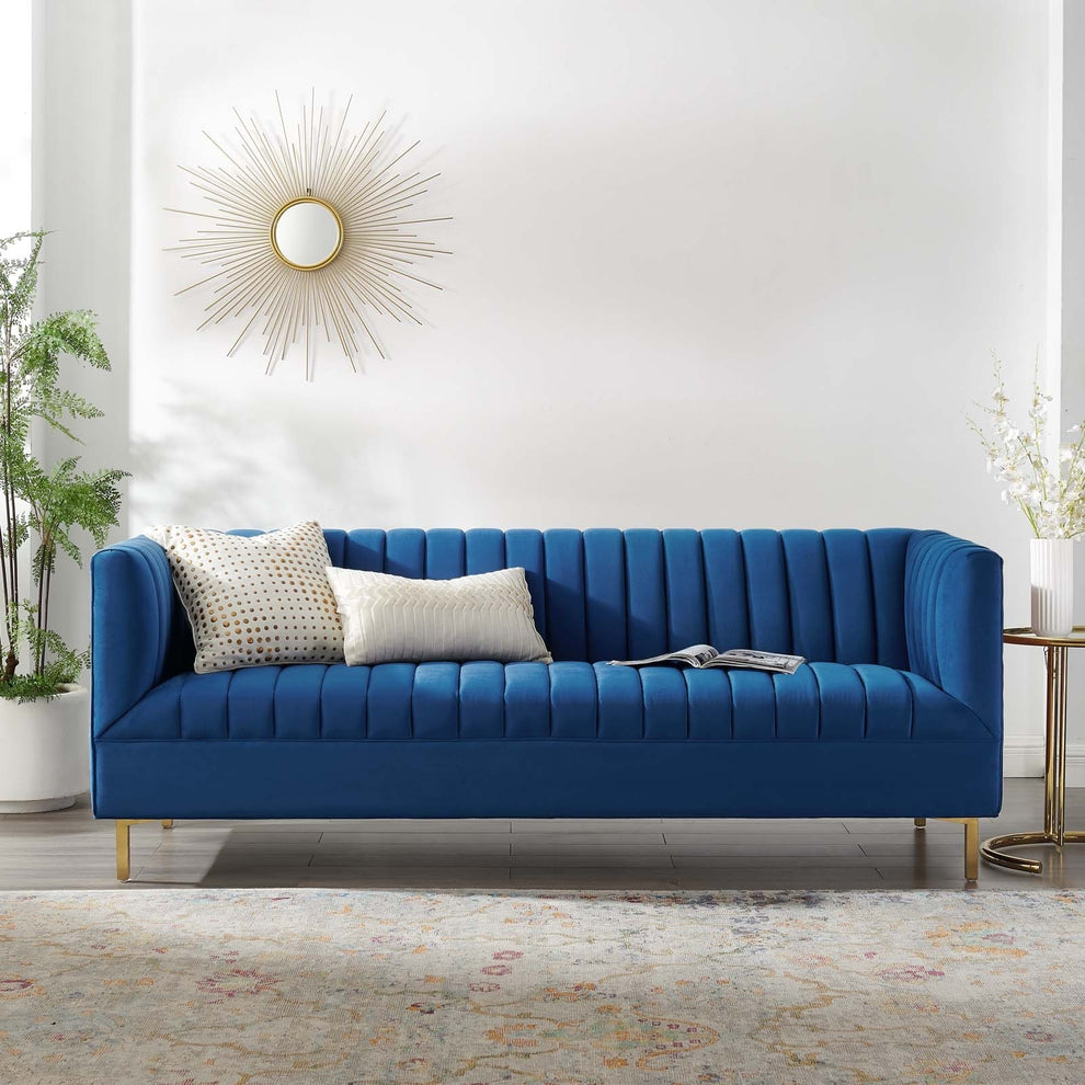 Modway Shift Channel Tufted Performance Velvet Sofa - EEI-4132 | Sofas | Modishstore - 15