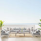 Modway Shore Sunbrella® Fabric Outdoor Patio Aluminum 9 Piece Sectional Sofa Set | Outdoor Sofas, Loveseats & Sectionals | Modishstore