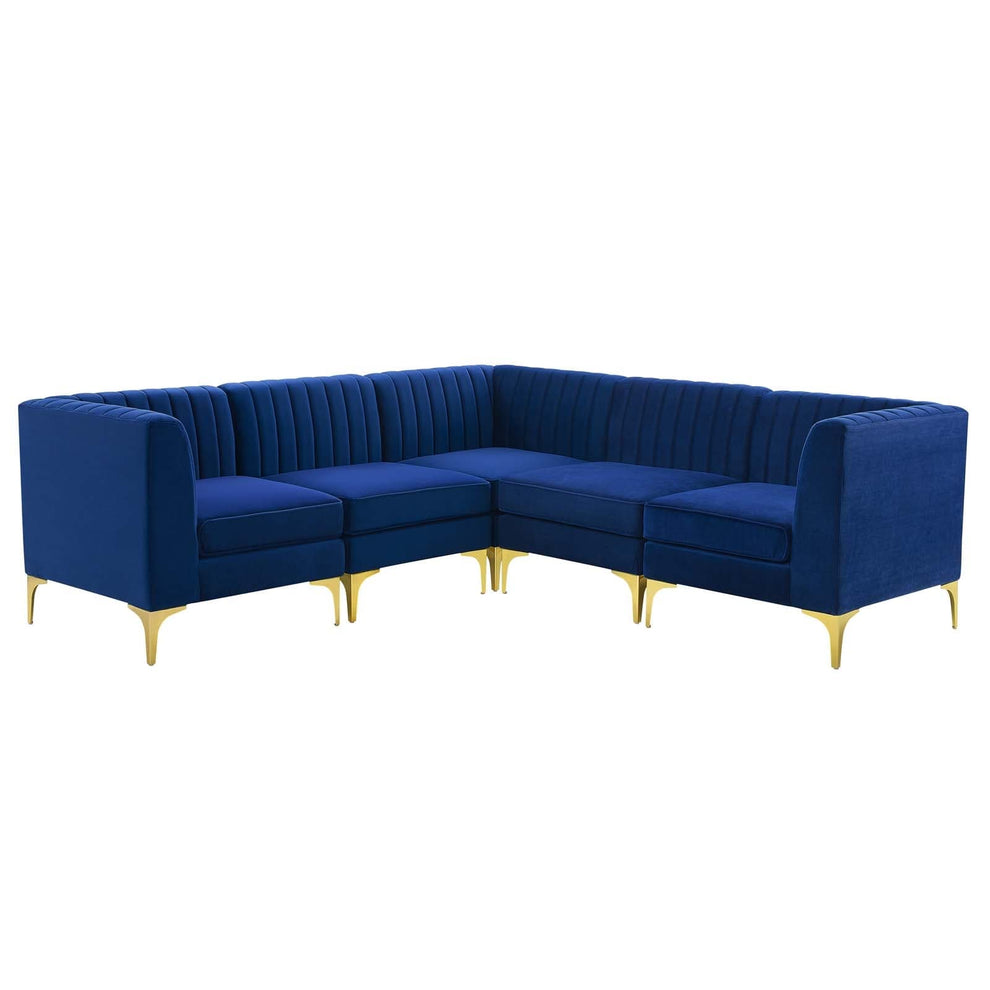 Modway Triumph Channel Tufted Performance Velvet 5-Piece Sectional Sofa-EEI-4350 - EEI-4350 | Sofa Set | Modishstore - 10