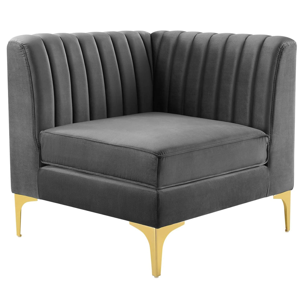 Modway Triumph Channel Tufted Performance Velvet 6-Piece Sectional Sofa - EEI-4352 | Sofa Set | Modishstore - 4