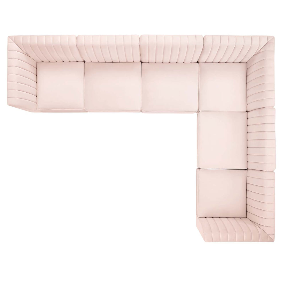 Modway Triumph Channel Tufted Performance Velvet 6-Piece Sectional Sofa - EEI-4352 | Sofa Set | Modishstore - 20
