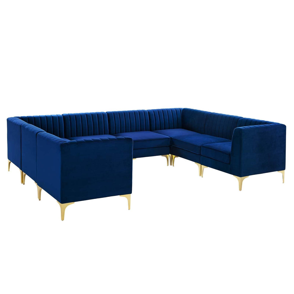 Modway Triumph Channel Tufted Performance Velvet 8-Piece Sectional Sofa - EEI-4353 | Sofa Set | Modishstore - 11