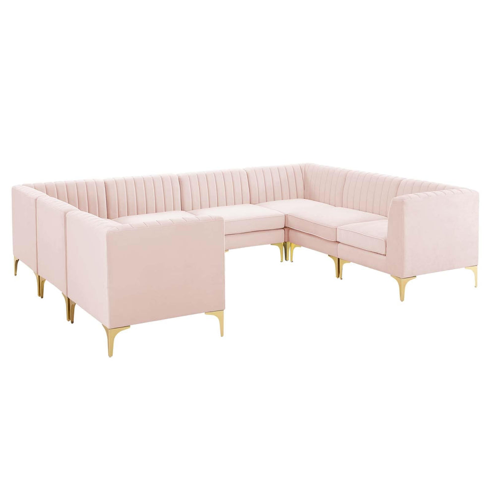Modway Triumph Channel Tufted Performance Velvet 8-Piece Sectional Sofa - EEI-4353 | Sofa Set | Modishstore - 20