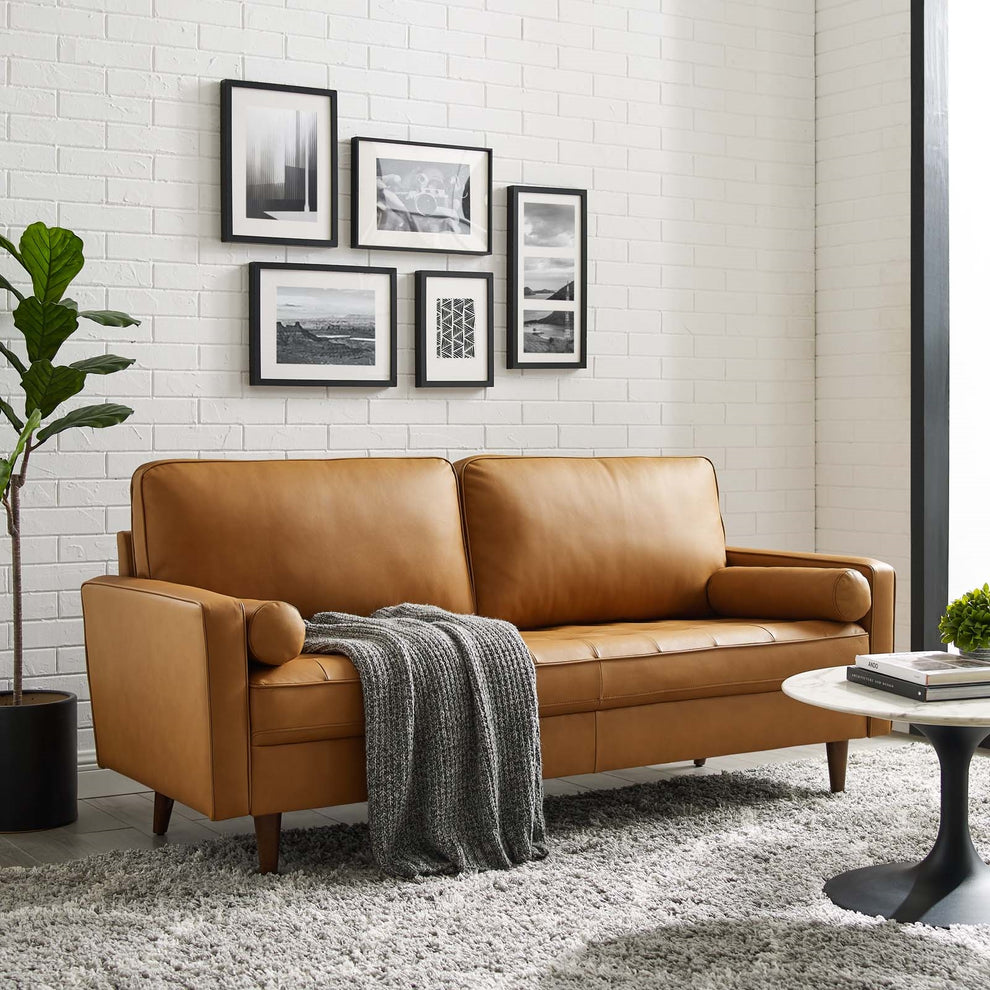 Valour Leather Sofa By Modway - EEI-4633 | Sofas | Modishstore - 1