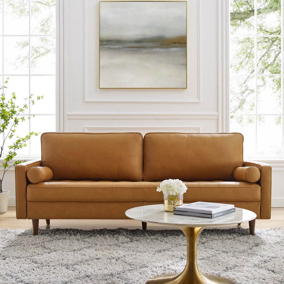 Valour 81" Leather Sofa By Modway - EEI-4634 | Sofas | Modishstore - 1